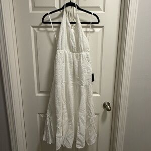 Lulus - White Halter Midi Dress - NWT - Size S